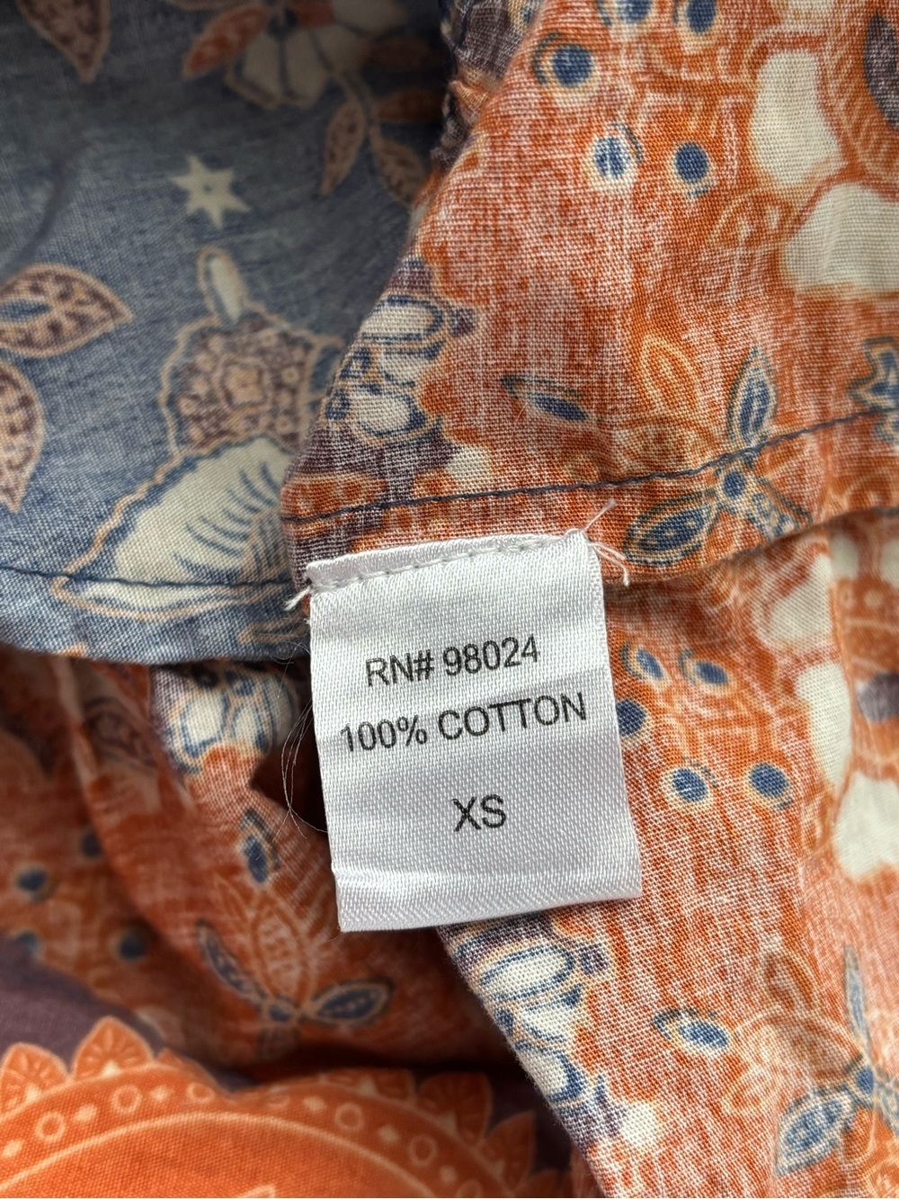 House of Harlow Navy Blue Orange Floral Puff-Sleeve Smocked Mini Dress - Picture 12 of 13